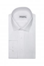 Erkek Dar Kalıp Düz Beyaz Gömlek thumbnail 1