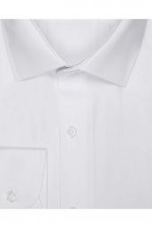 Erkek Dar Kalıp Düz Beyaz Gömlek thumbnail 3