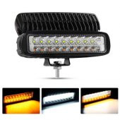 18 Led 54 W Beyaz 3 Modlu Turuncu Beyaz Çakarlı Gündüz Ledi Off Road Far Çalışma Lambası Sis Lambası - 7