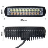 18 Led 54 W Beyaz 3 Modlu Turuncu Beyaz Çakarlı Gündüz Ledi Off Road Far Çalışma Lambası Sis Lambası - 9