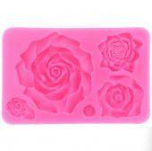 SİLİKON KALIP GÜL 5 Lİ PEMBE - 1