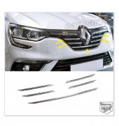 FAMS OTO AKSESUAR Renault Megane 4 Krom Ön Panjur 5 prç. 2016-2020 Arası P. Çelik thumbnail 1