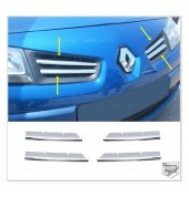 FAMS OTO AKSESUAR Renault Megane 2 Krom Ön Panjur 4 Prç. 2006-2009 P.ÇELİK - 1