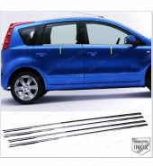 FAMS OTO AKSESUAR Nissan Note Krom Cam Çıtası 4 Kapı 2006-2013 arası Paslanmaz Çelik - 1