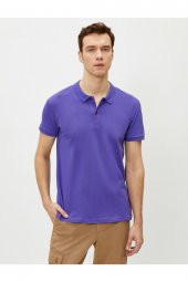 Erkek Sarı Polo Yaka T-Shirt Basic Kisa Kollu Pamuklu - 3
