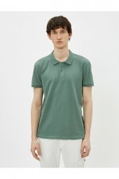 Erkek Sarı Polo Yaka T-Shirt Basic Kisa Kollu Pamuklu - 6