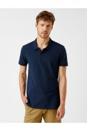 Erkek Sarı Polo Yaka T-Shirt Basic Kisa Kollu Pamuklu - 7