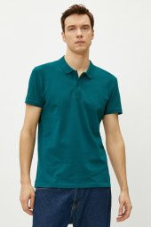 Erkek Sarı Polo Yaka T-Shirt Basic Kisa Kollu Pamuklu - 9