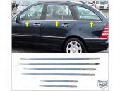 FAMS OTO AKSESUAR Mercedes W203 Krom Cam Çıtası 6 parça 2000-2007 arası Paslanmaz Çelik (SW) - 1