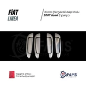 FAMS OTO AKSESUAR Fiat Linea Krom Kapı Kolu 4 Kapı 8 Parça 2007 ve üzeri Paslanmaz Çelik (Çerçeveli) thumbnail 2