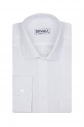 Erkek Beyaz Bol Kesim Düz  Gömlek thumbnail 1