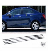 FAMS OTO AKSESUAR Chevrolet Aveo SEDAN Krom Cam Çıtası 4 parça P.ÇELİK 2011 üzeri - 1