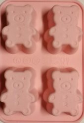 SİLİKON KEK KALIBI MİNİ 4 LÜ AYICIK - 1