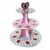 STAND 3 KATLI KARTON CUPCAKE DESENLİ - 1