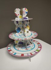 STAND 3 KATLI KARTON PASTA DESENLİ - 1