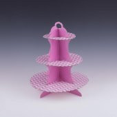 STAND 3 KATLI KARTON PEMBE ZİKZAKLI - 1