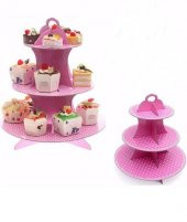 STAND 3 KATLI KARTON PEMBE PUANLI - 1