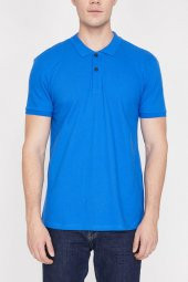 Erkek Mavi Polo Yaka T-Shirt 9YAM12133LK - 6