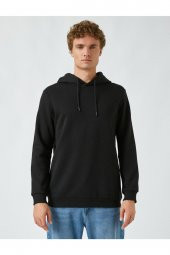 Basic Kapşonlu Sweatshirt - 4