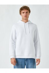 Basic Kapşonlu Sweatshirt - 8