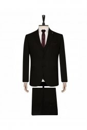 Yelekli Siyah Slim Fit Takım Elbise - 1