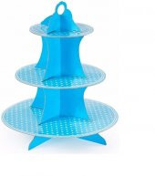 STAND 3 KATLI KARTON MAVİ PUANTİYELİ - 1