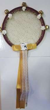 KINA TEFİ DANTELLİ ZİLLİ ALTIN - 1