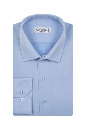 Slim Fit Armür Desenli Erkek Gömlek - 1