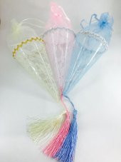 DANTELLİ PÜSKÜLLÜ KÜLAH MAVİ - 1