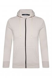 Üç Iplik Fermuarlı Kapüşonlu Yeşil Erkek Sweatshirt thumbnail 3