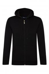 Üç Iplik Fermuarlı Kapüşonlu Yeşil Erkek Sweatshirt thumbnail 9