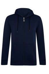 Üç Iplik Fermuarlı Kapüşonlu Yeşil Erkek Sweatshirt thumbnail 11