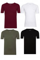 SÜVARİ CLASSİCS BASİC FİT PAMUK YUVARLAK YAKA 4LÜ TSHİRT PAKETİ SİYAH-LACİVERT-BEYAZ-HAKİ - 6