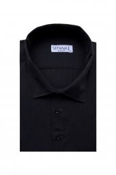 Battal Beden Armürlü Siyah Erkek Gömlek thumbnail 1