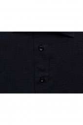 Battal Beden Armürlü Siyah Erkek Gömlek thumbnail 2