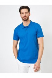 Erkek Lacivert Süs Etiket Detayli Slim Fit Polo Yaka T-shirt - 2