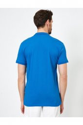 Erkek Lacivert Süs Etiket Detayli Slim Fit Polo Yaka T-shirt - 3