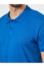 Erkek Lacivert Süs Etiket Detayli Slim Fit Polo Yaka T-shirt - 4