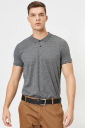 Erkek Lacivert Süs Etiket Detayli Slim Fit Polo Yaka T-shirt - 5