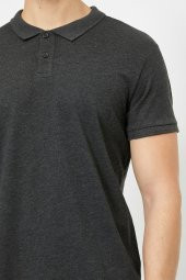 Erkek Lacivert Süs Etiket Detayli Slim Fit Polo Yaka T-shirt - 6