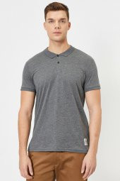 Erkek Lacivert Süs Etiket Detayli Slim Fit Polo Yaka T-shirt - 8