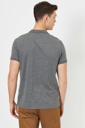 Erkek Lacivert Süs Etiket Detayli Slim Fit Polo Yaka T-shirt - 9