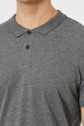 Erkek Lacivert Süs Etiket Detayli Slim Fit Polo Yaka T-shirt - 10