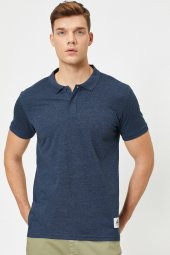 Erkek Lacivert Süs Etiket Detayli Slim Fit Polo Yaka T-shirt - 11