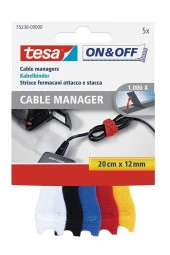 Tesa On & Off Cırt Bant Kablo Toplayıcı Kablo Organizer 12 mm x 20 cm 5 Renk - 2