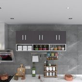 Kenzlife hazır mutfak vice gri 060*180*22 mutfak banyo dolabı kapaklı raflı thumbnail 4