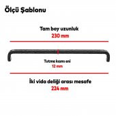 Çekmece Dolap Kapak Kulpu Kulbu 224 mm Antik Gümüş Metal Kulp thumbnail 3