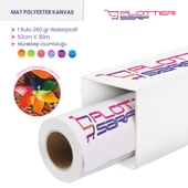 PlotterSarf Polyester Mat Kanvas 260 gr Waterproof Tuval İç Mekan 62cm x 30 mt (1 Rulo) - 1
