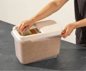 Flosoft Multibox 10 LT Kaydırak Kapaklı Erzak Saklama Kabı 3’lü Set 3x10lt KREM thumbnail 3