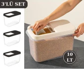 Flosoft Multibox 10 LT Kaydırak Kapaklı Erzak Saklama Kabı 3’lü Set 3x10lt FÜME thumbnail 1